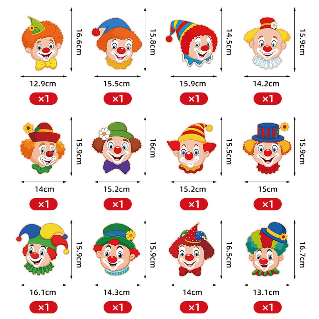 12 Guirlandes Spirales Clown pour Carnaval avec Motif de Clown - Serpentins Suspendus pour Décoration de Plafond - Décoration Tourbillonnante pour Mardi Gras, Fête de Cirque