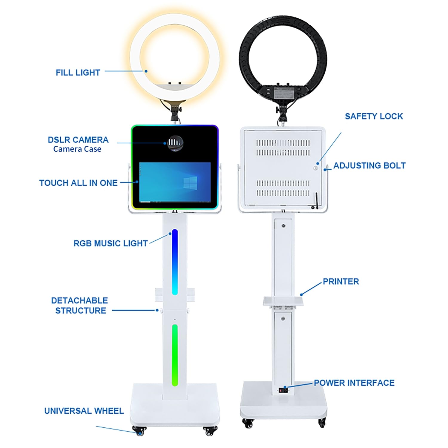 Built-in PC Photo Booth Machine Mirror Photo Booth With DSLR Camera ...
