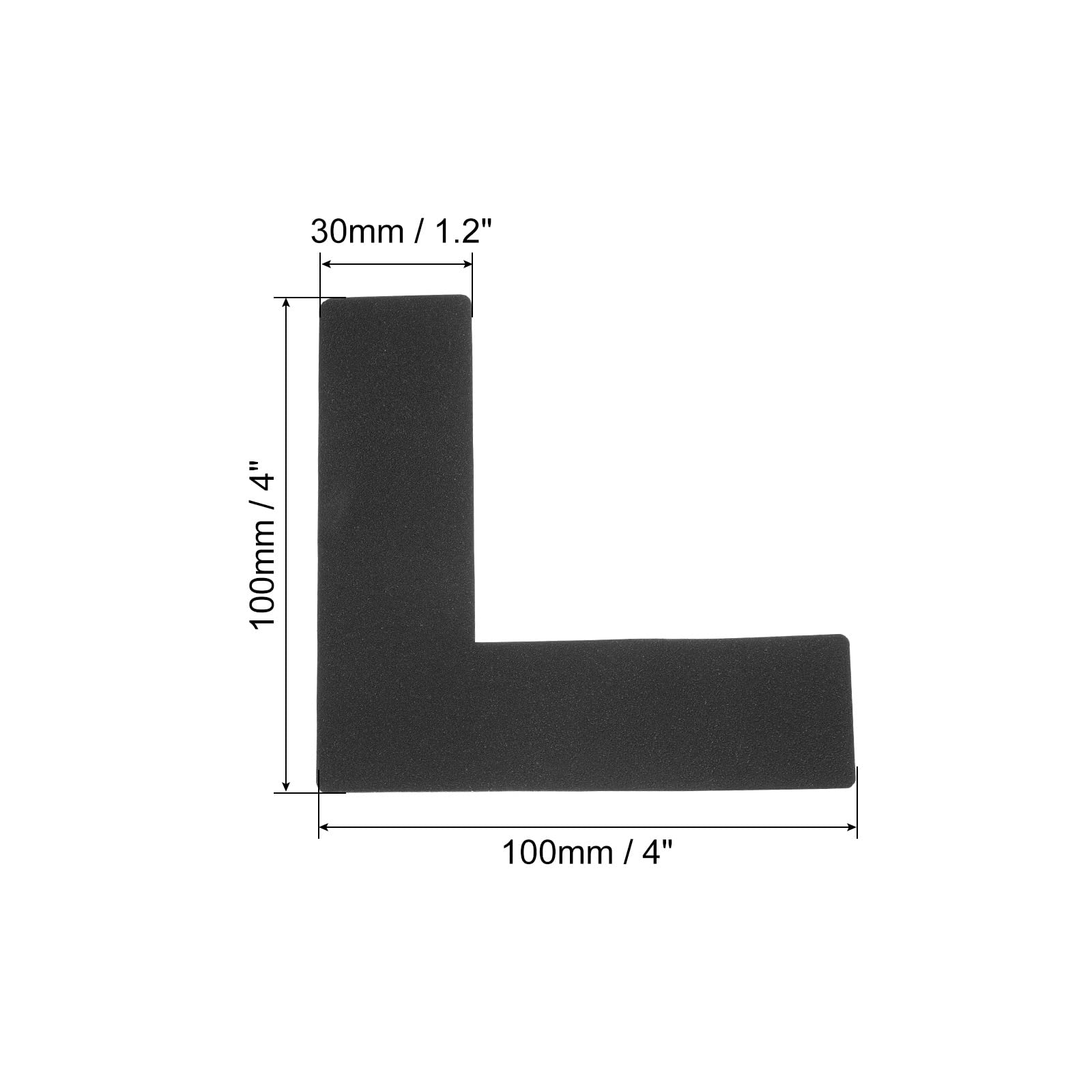 PATIKIL 5s Location Marking Corner 4x4x1.2 Inch 20 Pack L Shaped Floor Marker for Office Table Top Desk, Warehouse Floor, Black - Image 2