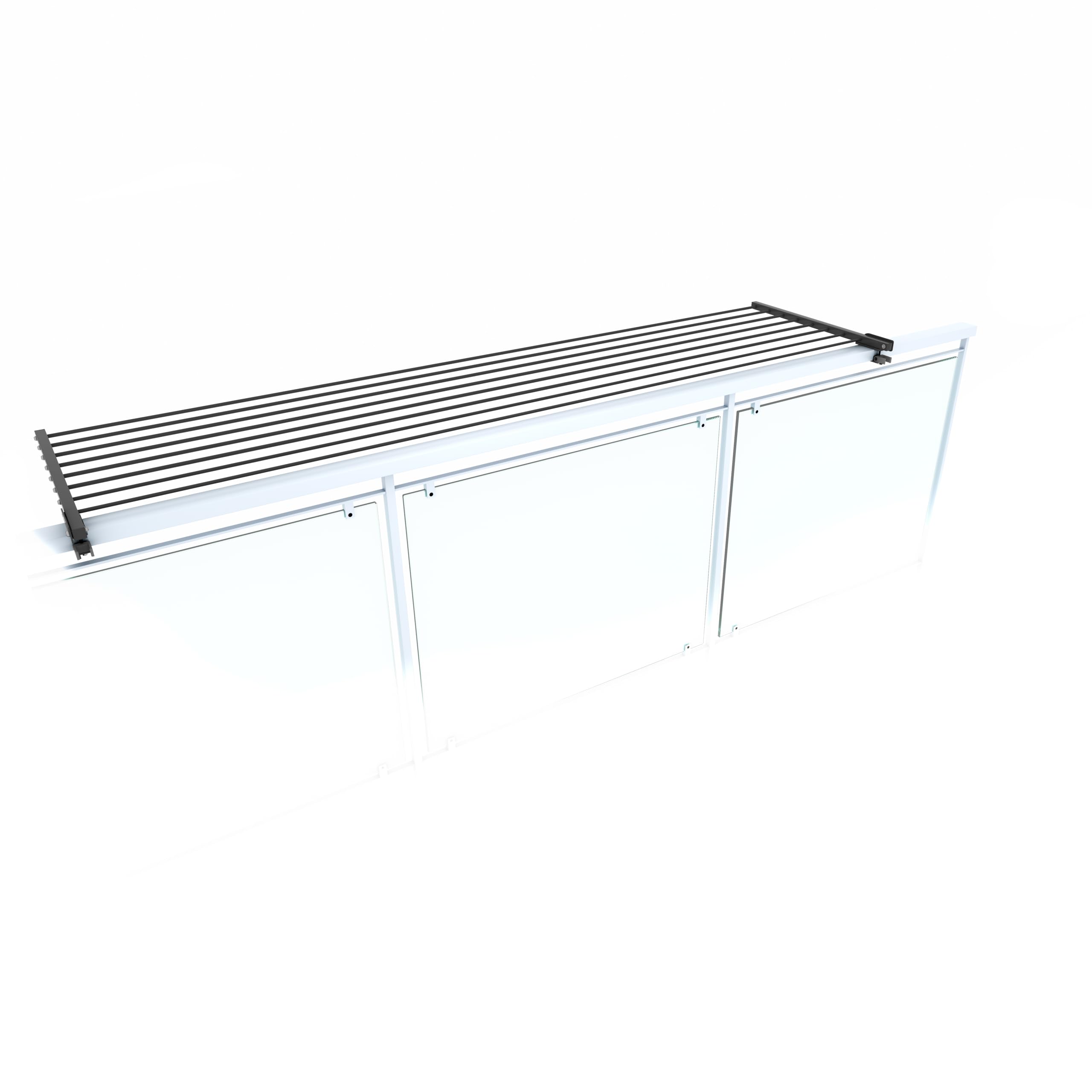 foxydry Stendino da Balcone Ribaltabile, Stendibiancheria da Ringhiera Esterno Resistente in Acciaio inox e alluminio Duo, per terrazzi, balconi e ringhiere - Lunghezza 202 cm (Antracite, 202 cm)
