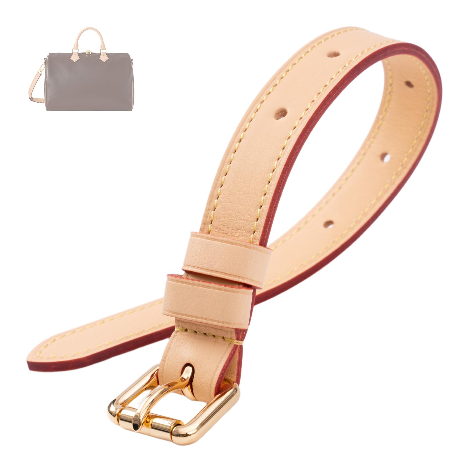 BERRY & SNOWY Prolunga per tracolla in pelle Vachetta per restauro borse, adatta per Keepall, Speedy 25 30 35 40 45, Pochette Metis, Toiletry Pouch, Alma (Albicocca, larghezza 2 cm).