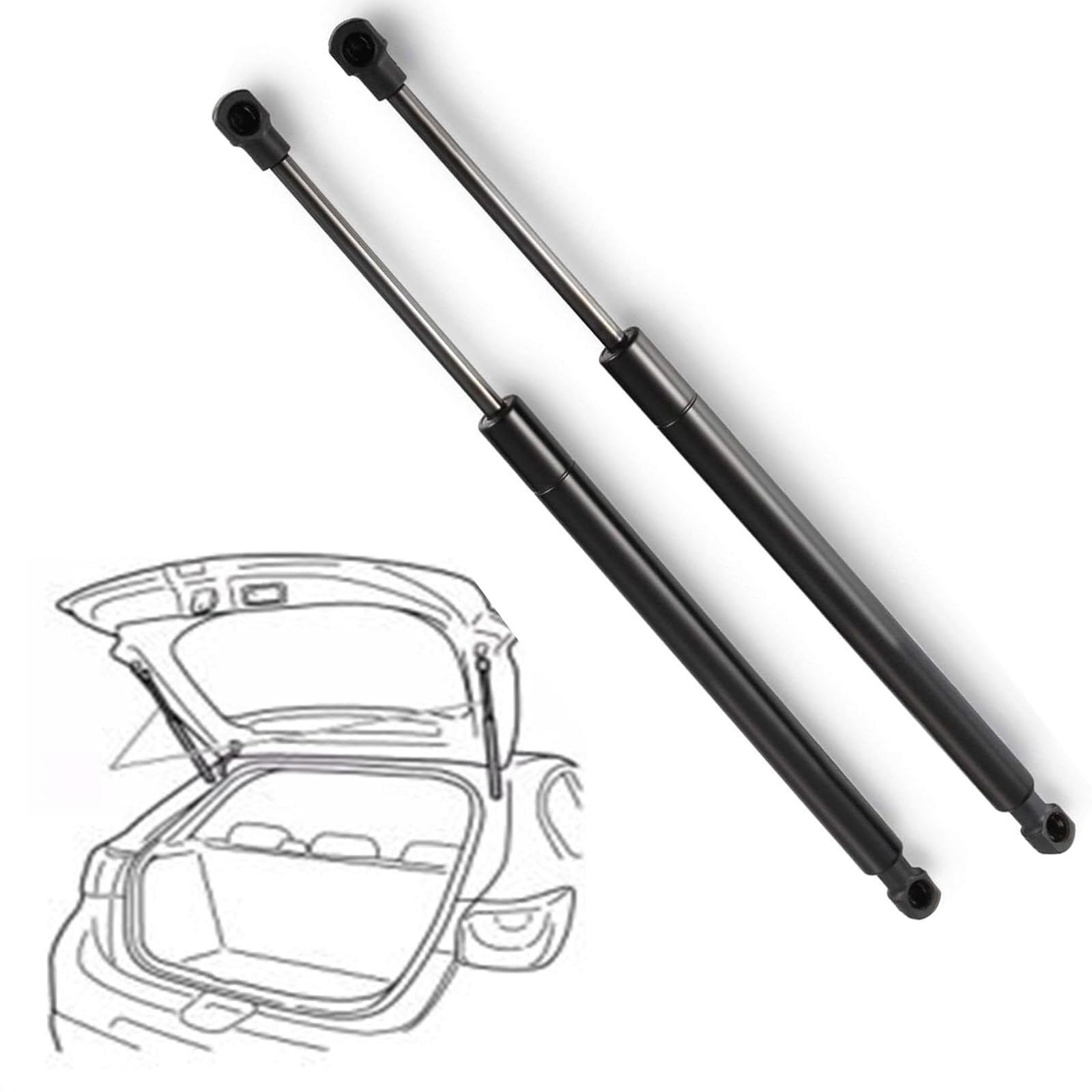 QWTYAFDD 1Pair Gas Struts Replace,for VW TIGUAN ALLSPACE (BW2)(OEM:5G9 827 550 A) Gas Springs Accessories Rear Tailgate Boot Gas Struts Lift Support System