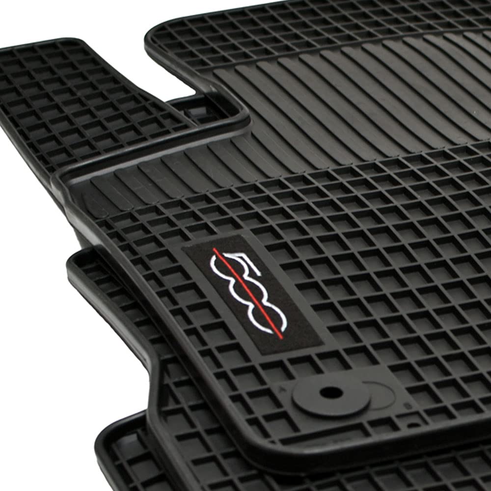 Edition Gummimatten Gummifußmatten geeignet für FIAT 500 + FIAT 500 Cabrio Elektro ab Baujahr 2020-10/2025 schwarz