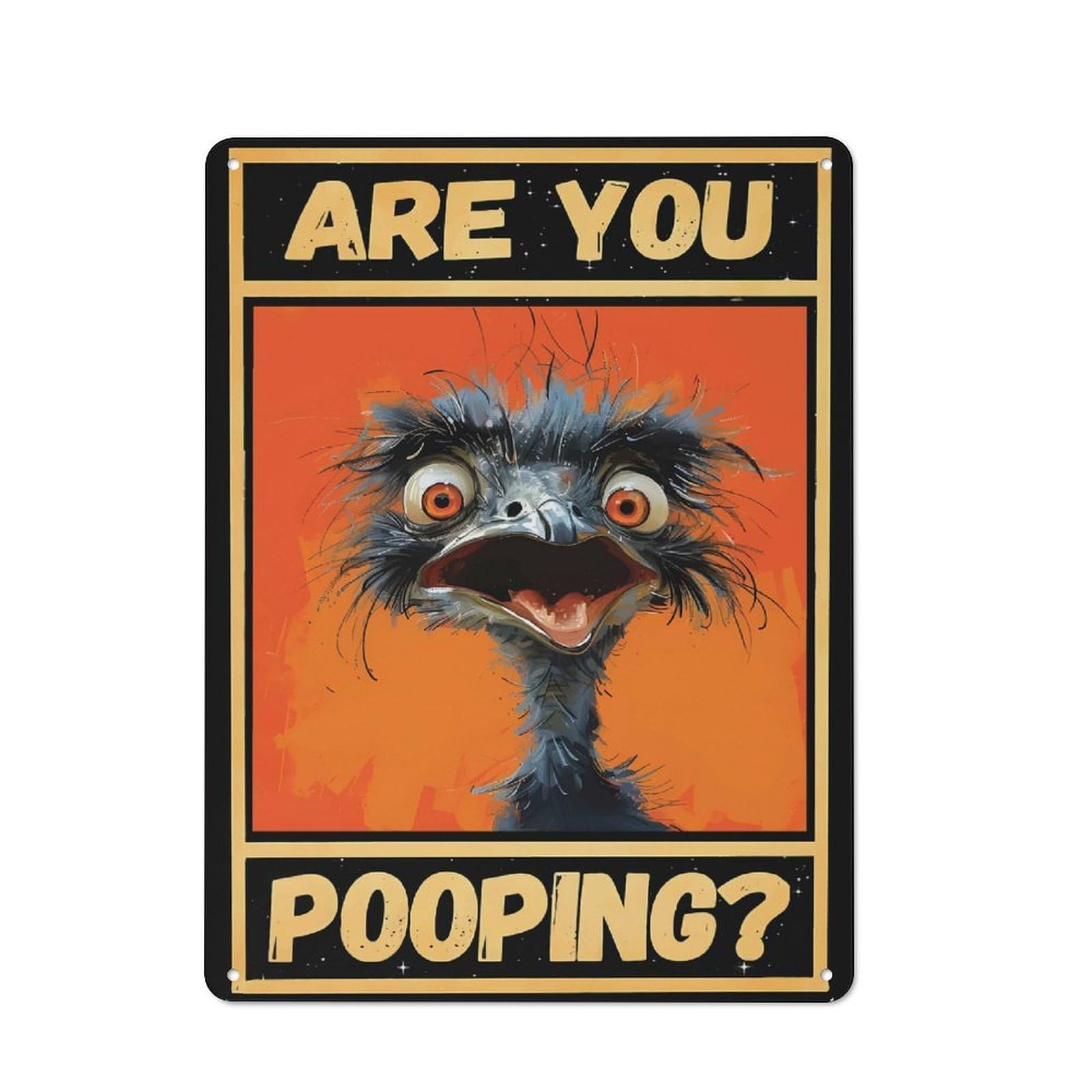 Junmoney Style-2 Garage Style Metal Wall Sign 40X30cm Featuring Are You Pooping, Garage Wall Decor For Garage, Hobby Room, Office Or Man Cave