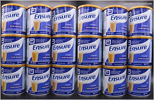 18x 400g Ensure Vanille Pulver 7200g - Trinknahrungspulver - im exclusiven ConsuMed Bundle inkl. Produktplakat