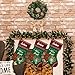 GABSHAIM Ho with Corgi Dog Christmas Stockings Custom Be Merry and Bright Stockings Lights String Reindeer Snowflake Decor 14.4