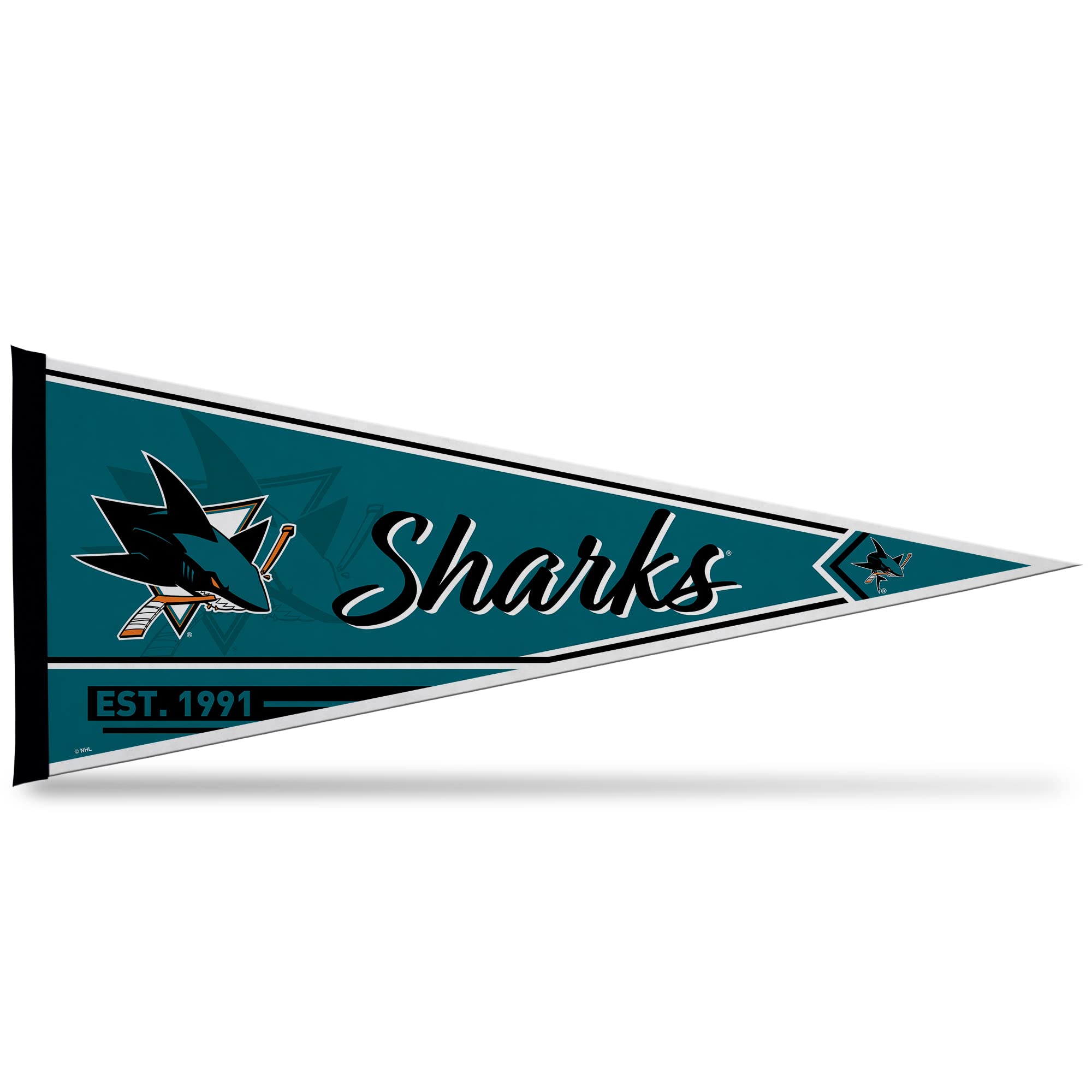 Rico Industries NHL San Jose Sharks Classic 12" x 30" Soft Felt Pennant - EZ to Hang - Home Décor (Game Room, Man Cave, Bed Room)