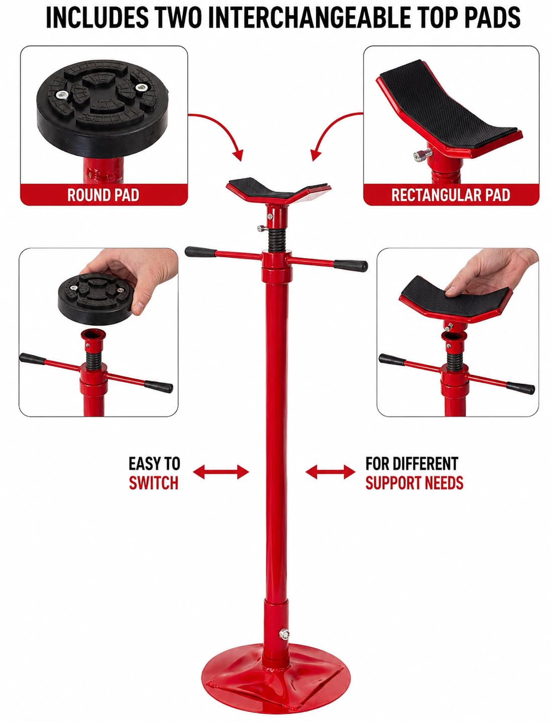 KATSU Underhoist Soporte, Soporte de Elevación para Debajo del Vehículo de 0.5 Toneladas, Soportes de Elevación de Motor de hasta 1900 mm, para Reparación de Vehículos y Automóviles