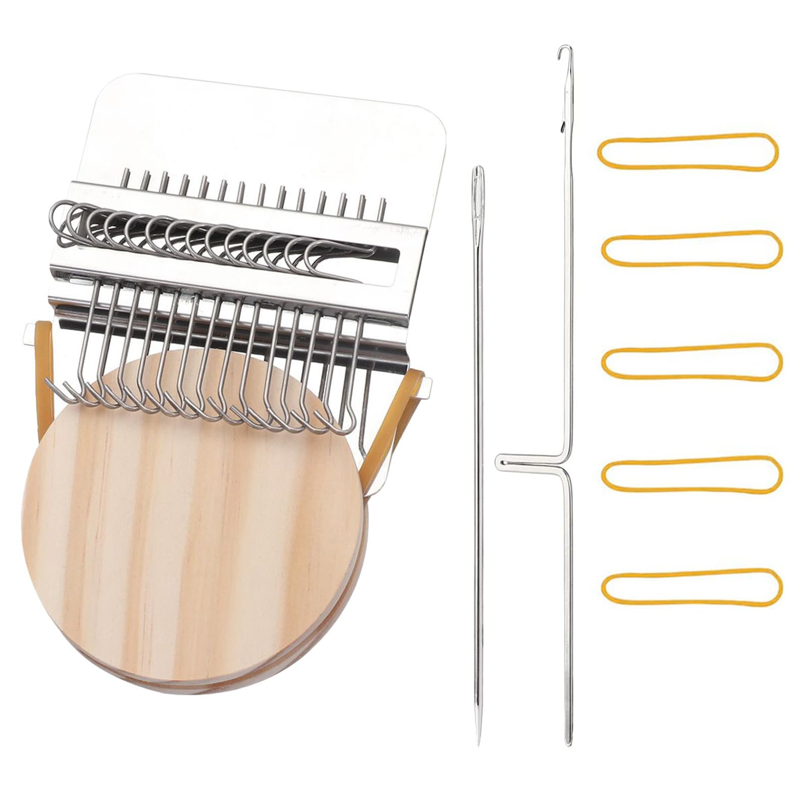 Small Loom Speedweve Type Weave Tool,darning Loom Quickly Mini Mending Convenient Darning Loom for Mending Jeans Socks Clothes Loom Machine Makes Beautiful Stitching Diy Weaving Arts (14 Hooks)-image-40