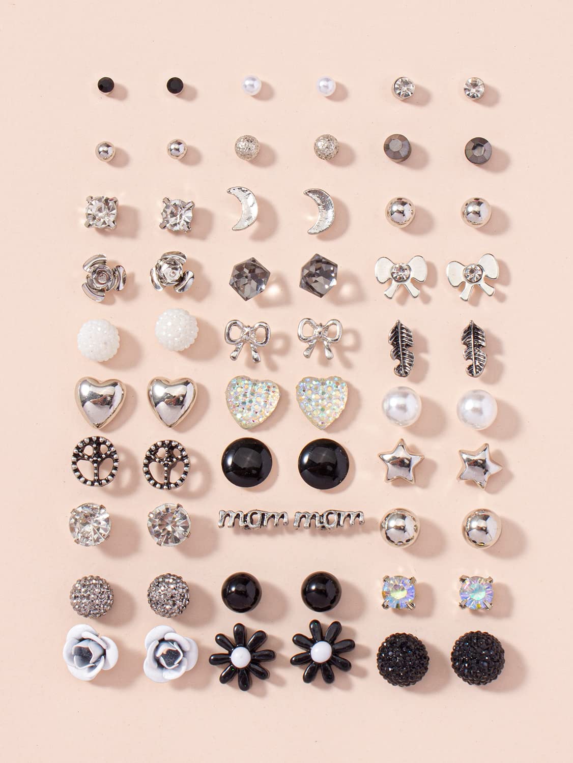 30 Pairs Crystal Pearl Earrings Combo Set for Women