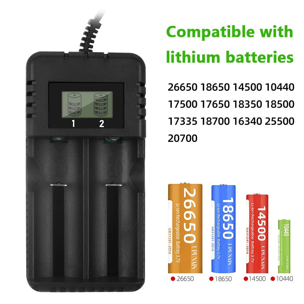 18650 Chargeur Batterie Universel Charge Rapide Intelligente Tête à 2