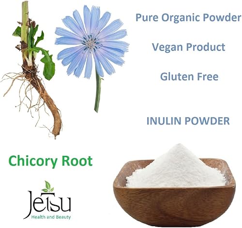 Miniatura 6 de Jetsu Polvo de inulina orgánica raíz de achicoria (FOS) - Fibra de inulina soluble prebiótica apoyo intestinal, mejora la absorción de calcio,
