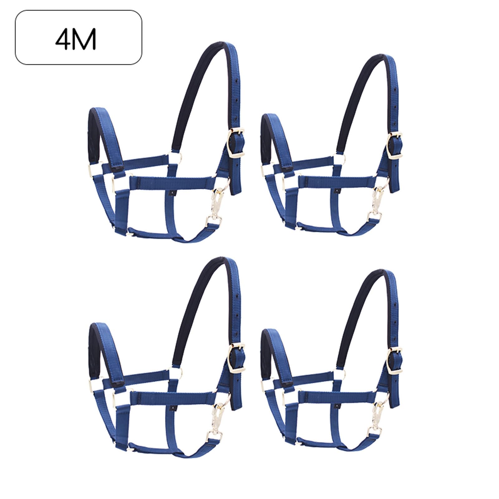 Pferdehalfter,4er-Pack -Fell Halfter unterlegt Halfter,Gepolstertes,verstellbares Kinn- und Halfter,Halfter für Pferde,Halfter Shetty,Pony,Vollblut,für Pferde