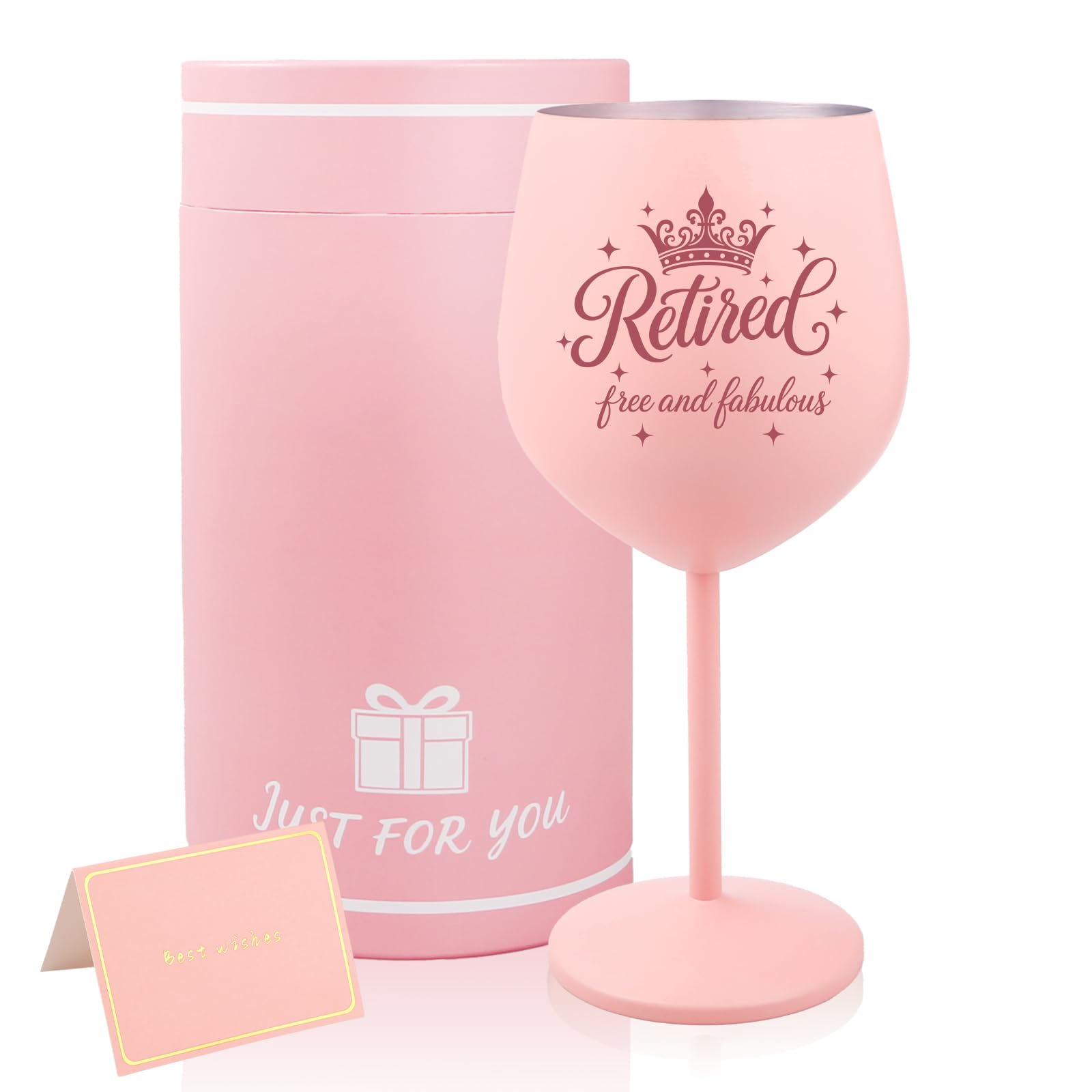 Bliceon Retirement Gifts for Women, 16oz Retirement Wine Glass with Box, Personalised Farewell Gifts for Wife, Mum, Friend, Teacher, Colleague Party Decorations