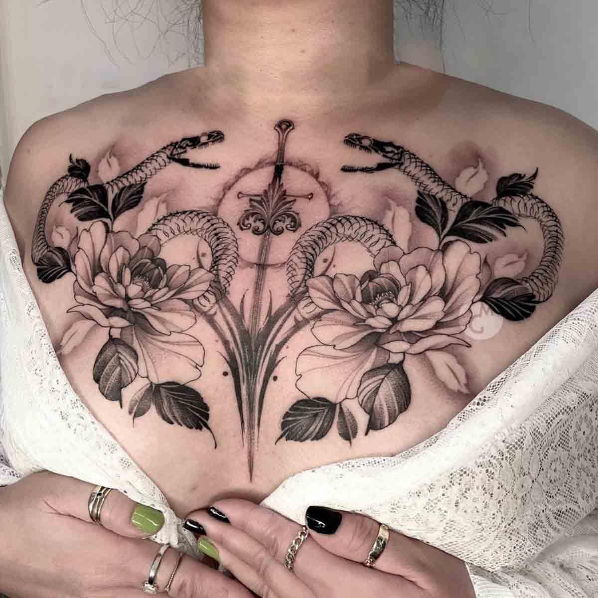 Temporary Floral Tattoos Adults for Women Temporary Neck Long Lasting Temp Realistic Fake Unique Tattoo Mandala Body flowers Sticker Women Real Looking Fake Tatoos (Temporary Tattoos Sticker 37) - Image 2