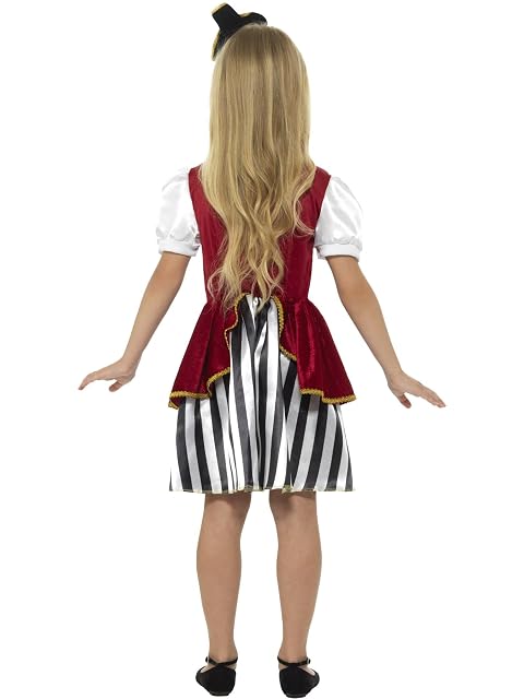 Foto 3 de 6 de Smiffys Disfraz deluxe de pirata para chica, rojo y negro, con vestido y sombrero