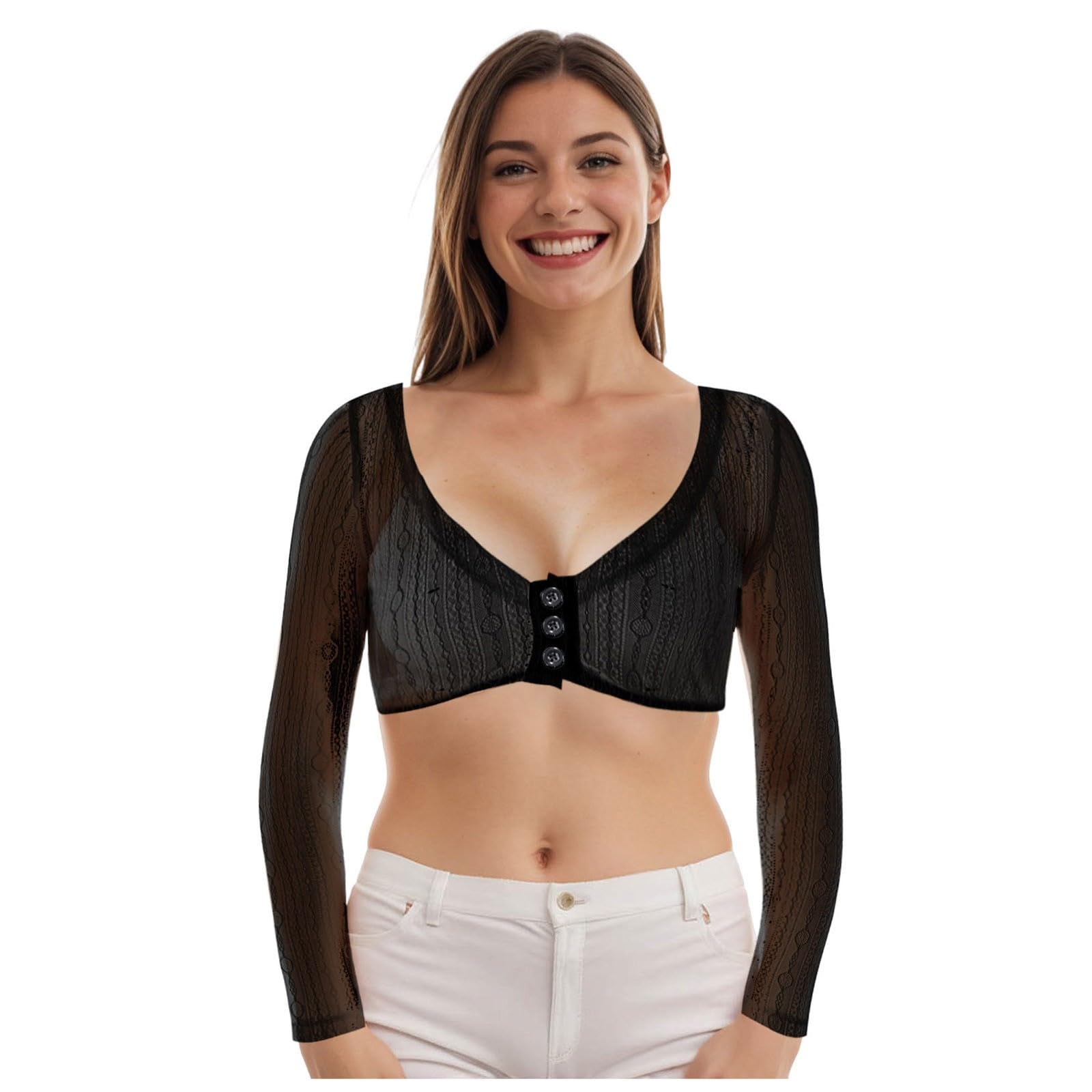 Dirndlbluse Damen Weiß Langarm Bluse Trachtenbluse V-Ausschnitt Dirndlblusen für Oktoberfest