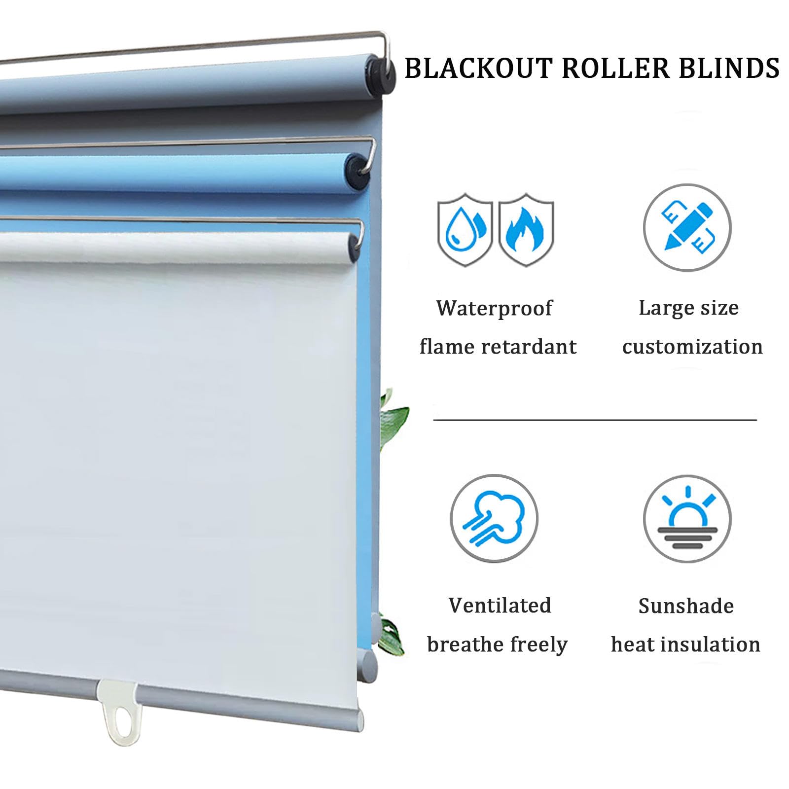 Rollo Térmico Blackout Sin Taladrar | Cortina Enrollable A Medida Que Bloquea El 100% De La Luz | Fácil Instalación Por Fijación Con Abrazaderas | Ahorro Energético