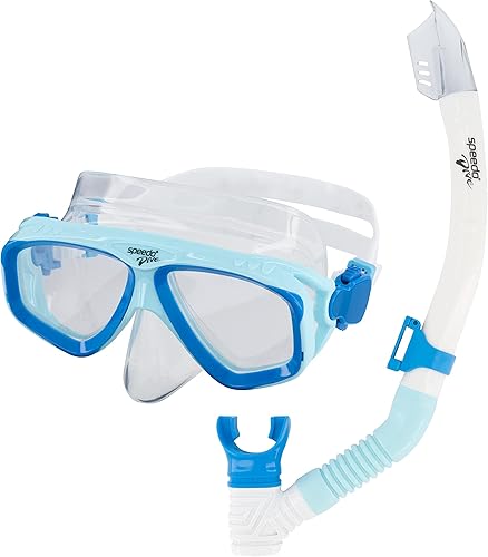 Miniatura 9 de Speedo Máscara de Buceo con Snorkel Unisex para Adultos Anti-empañamiento con Cubierta para la Nariz Serie Adventure M Azul