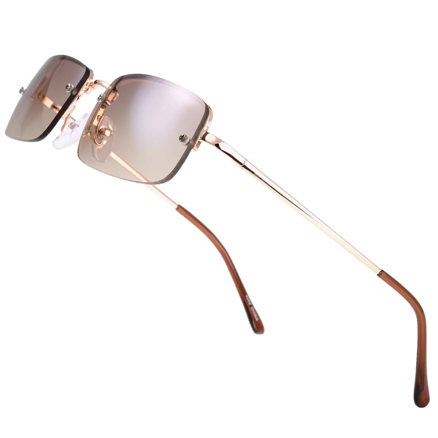 The Fresh Minimalist Small Rectangular Sunglasses Clear Eyewear - Exquisite Packaging