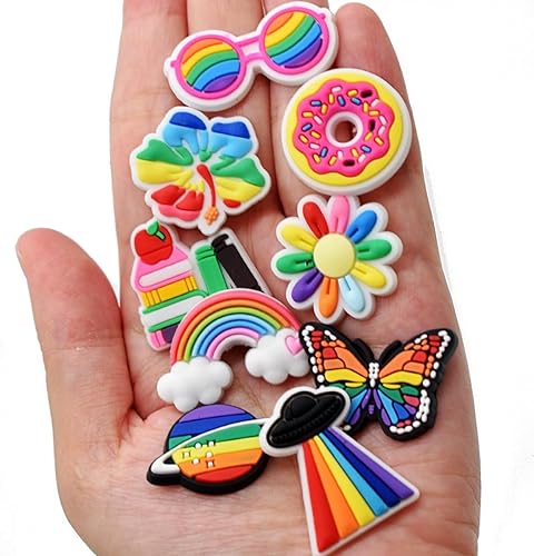 Miniatura 2 de Papacharms Lote de dijes para zapatos al azar diferentes 305070100150200 piezas de cloruro de polivinilo (PVC) mezclados vibrantes y lindas formas