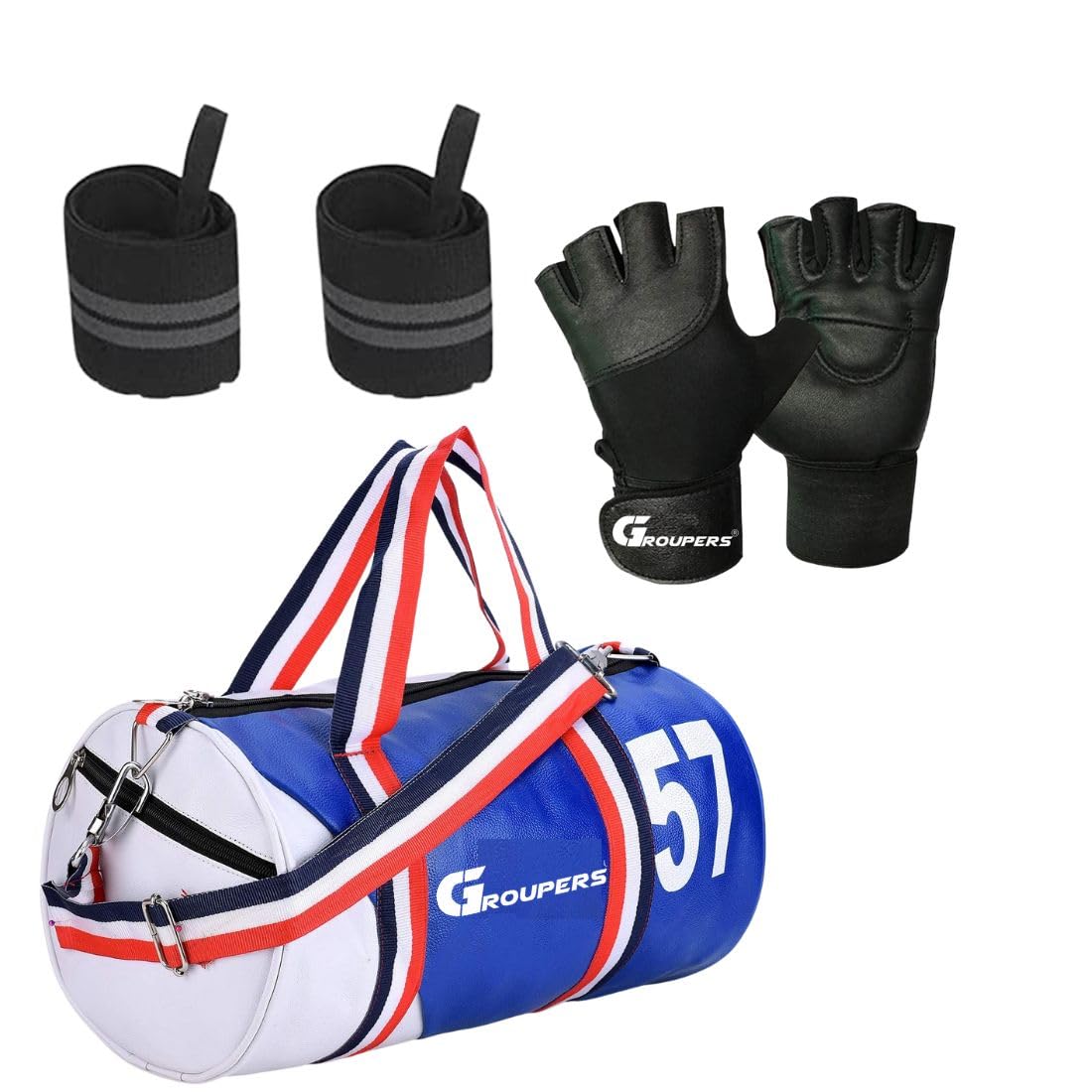 20L Foldable Gym Bag Set – Water-Resistant Duffle, Adjustable Strap + Gym Gloves & Wrist Band – 3-in-1 Fitness Kit-image-22