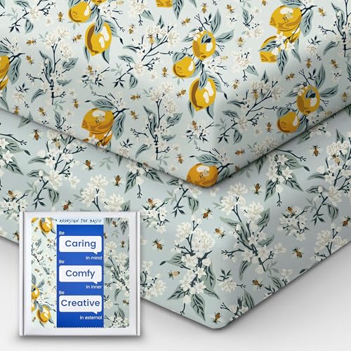 Image of Premium Fitted Baby Boy Crib Sheets for Standard Crib Mattress - Ultra-Soft Jersey Knit Crib Mattress Sheet, Safe and Snug, Durable, Stylish Crib Sheet, 28''x52''x9'' Extra Deep Pocket