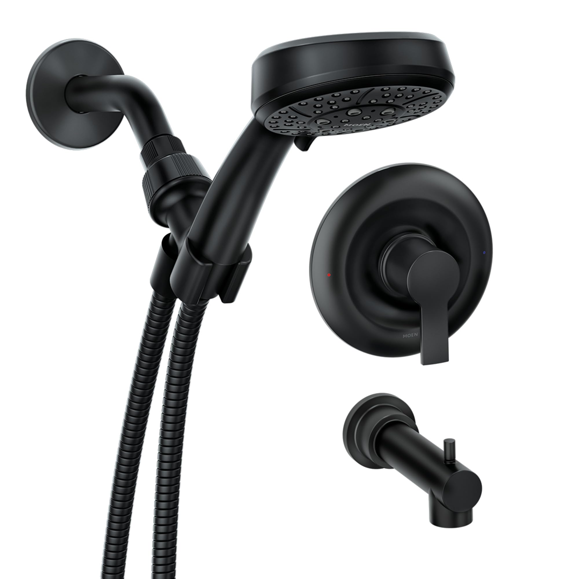 Moen 82618BL Meena Matte Black Tub & Shower Faucet