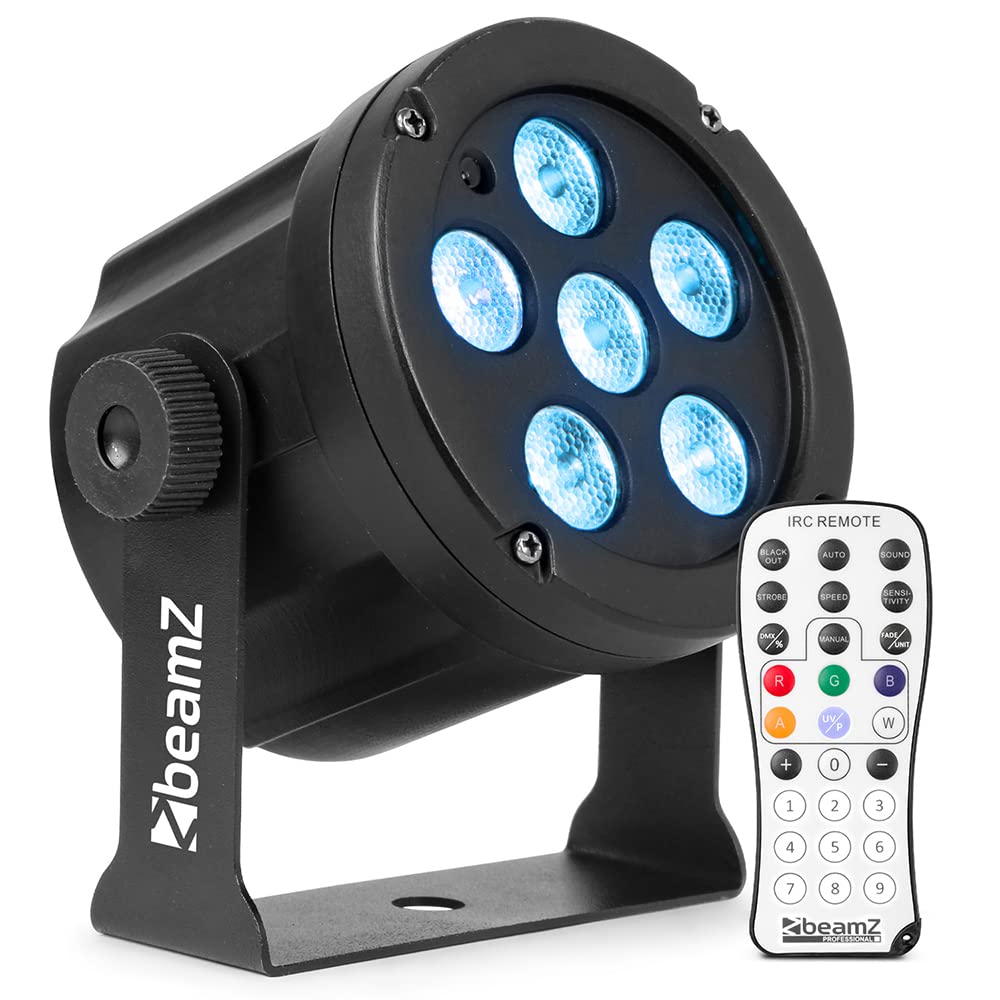 BeamZ SlimPar30 LED Stage Par Can 6x3W RGB Spotlight – DJ Party Disco Wash Lighting with IR Remote, Sound Activation & Stand-Alone Modes
