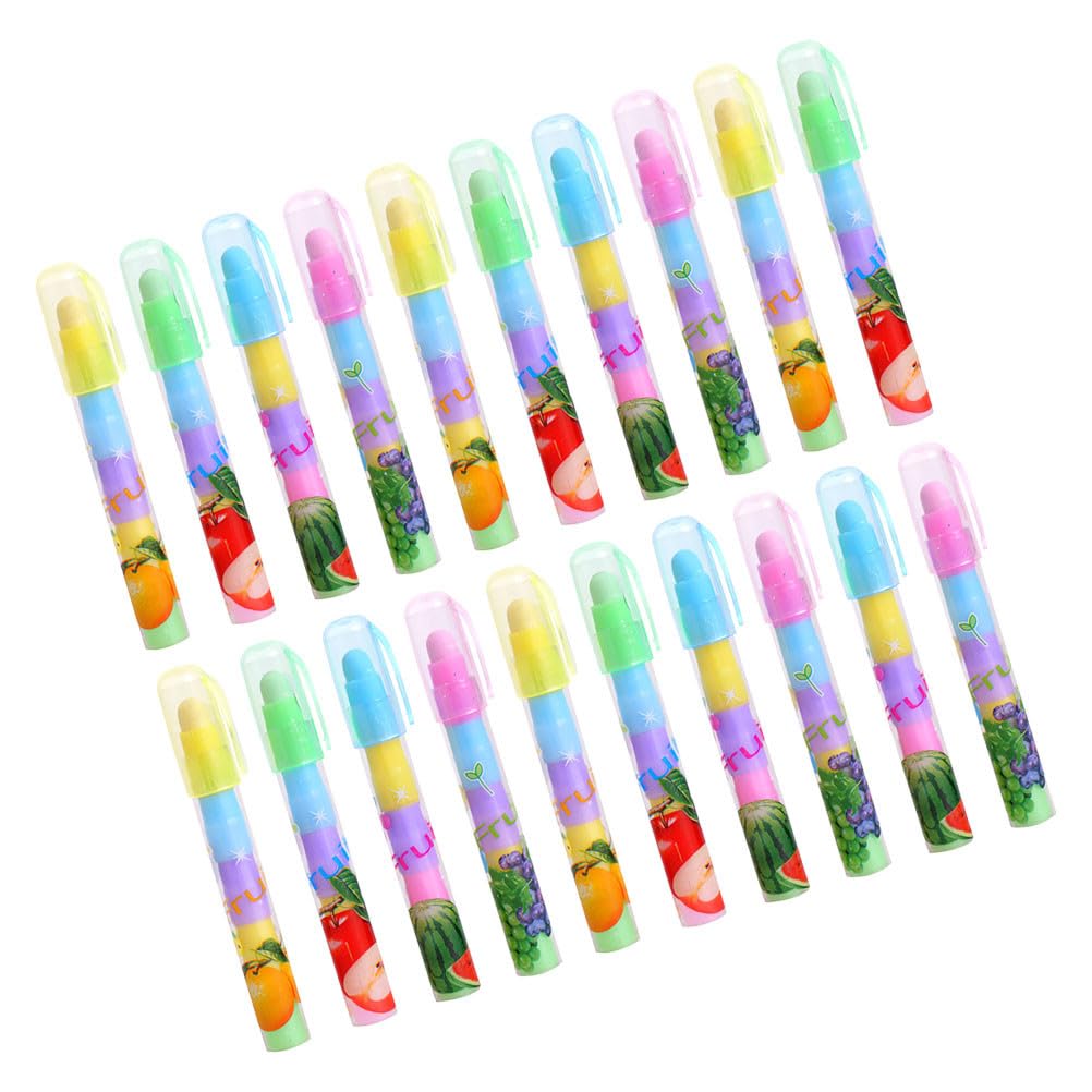 Lurrose Set di 36 Gomme da Cancellare Staccabili con Sezione a Forma di Frutta, Set di Gomme da Cancellare a 5 Sezioni in Stile Penna per Ufficio E Scuola, Colori Assortiti.
