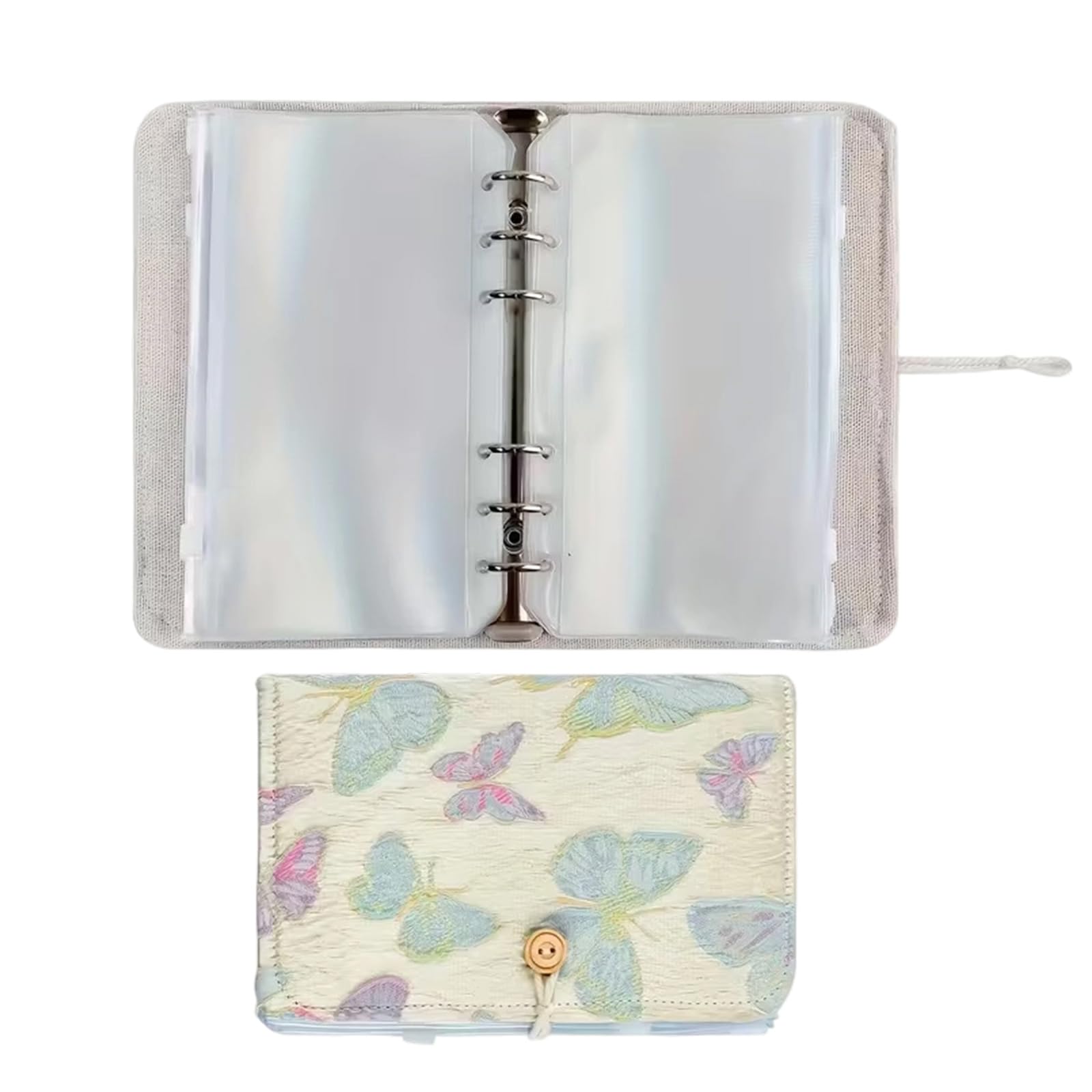 OOLA.DETAL Circular Needle Organiser Bag with 12Pcs Removable Zippered PVC Binder Pocket Portable Knitting Needle Case