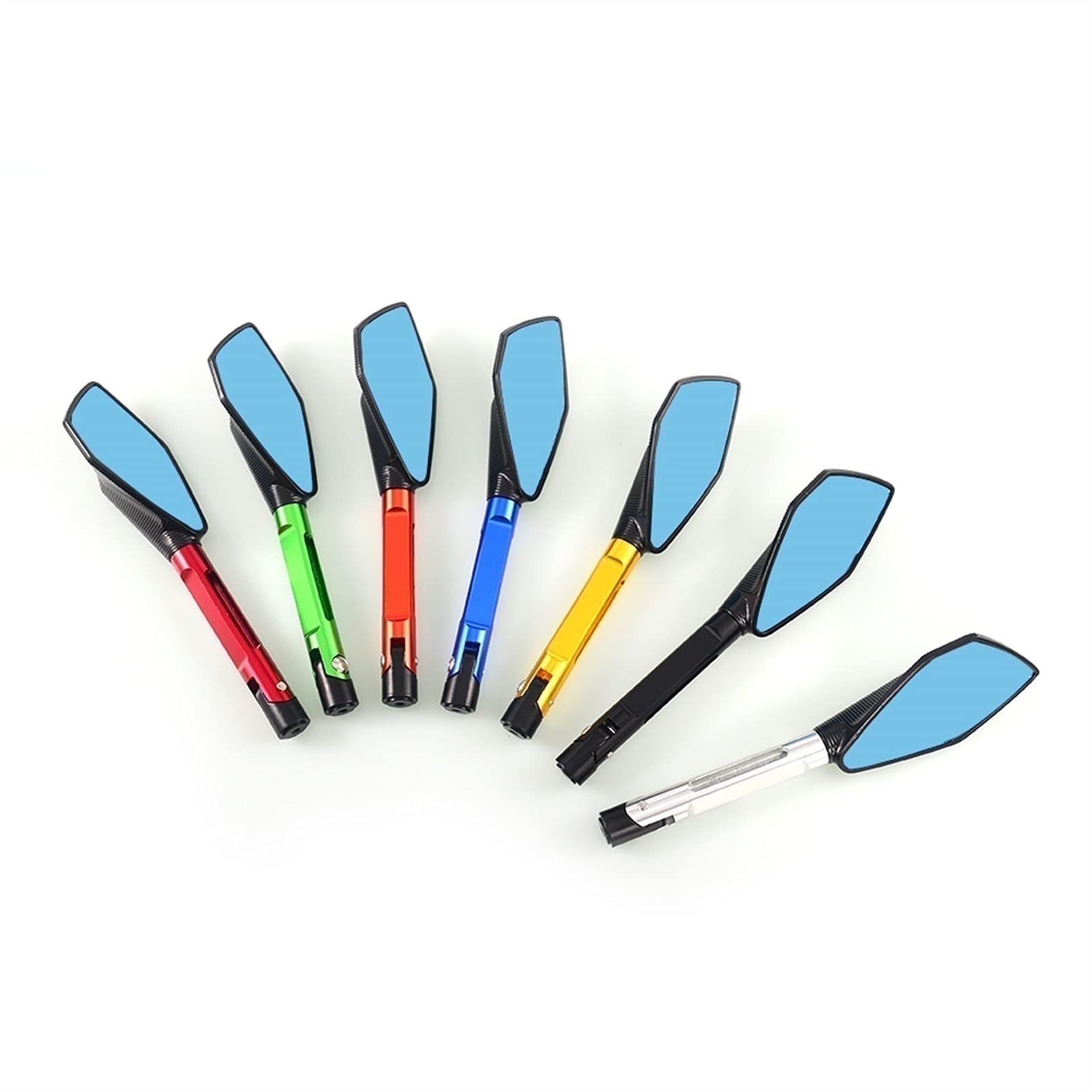 Accessoires Moto CNC Rétroviseurs en Aluminium Verre Bleu pour Aprilia Tuono Mana Dorsoduro Shiver Pegaso SXV Scarabeo Sportcity SR50R Rétroviseur (Color : Le Noir)