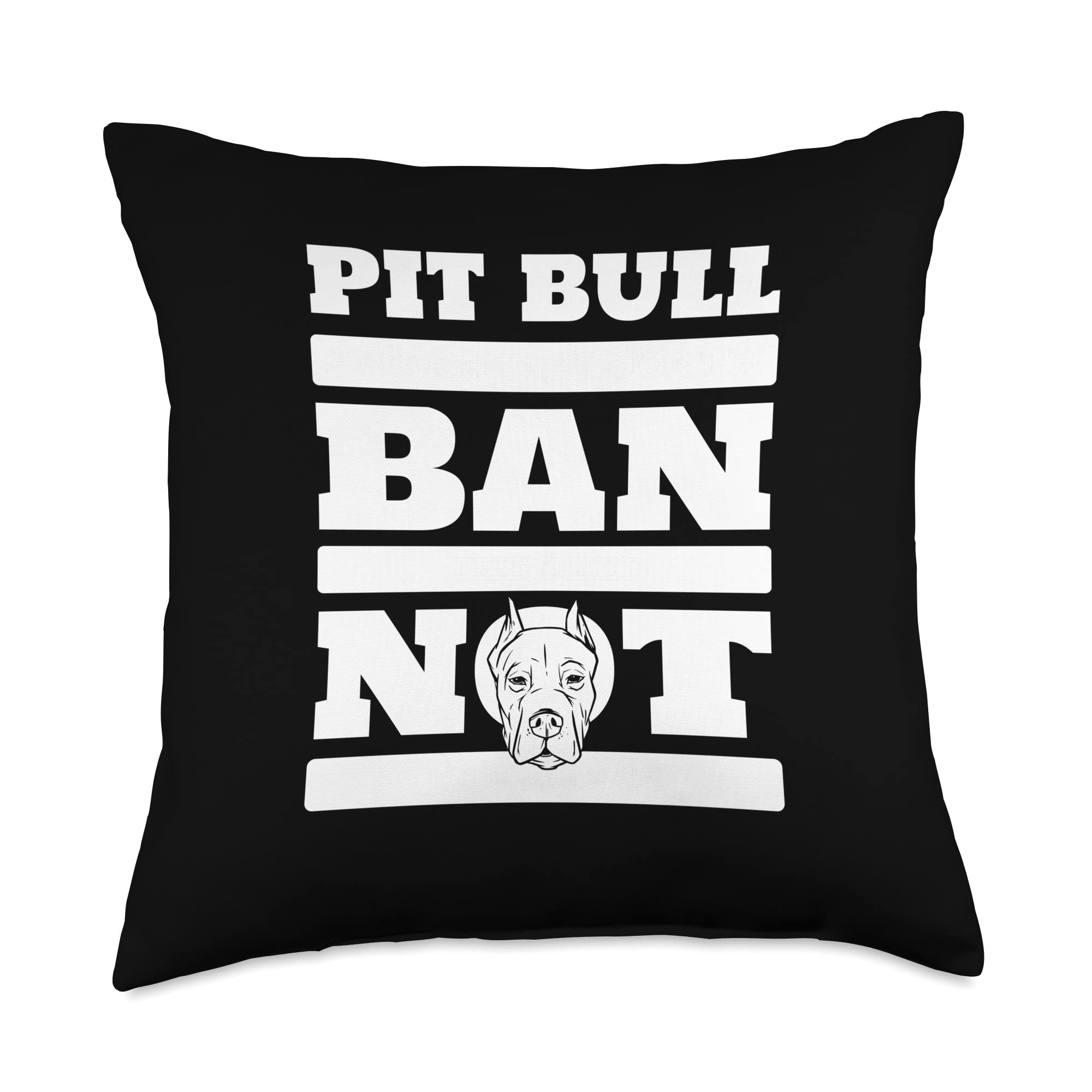 Cool-Dog Breed Pitbull Ban Throw Pillow, 18x18, Multicolor
