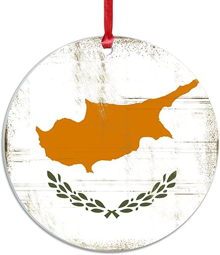Miniatura 2 de Chipre Adornos de Navidad para niños bandera de silueta de Chipre suministros de fiesta de Navidad recuerdo patriótico ciudad acrílica adorno de