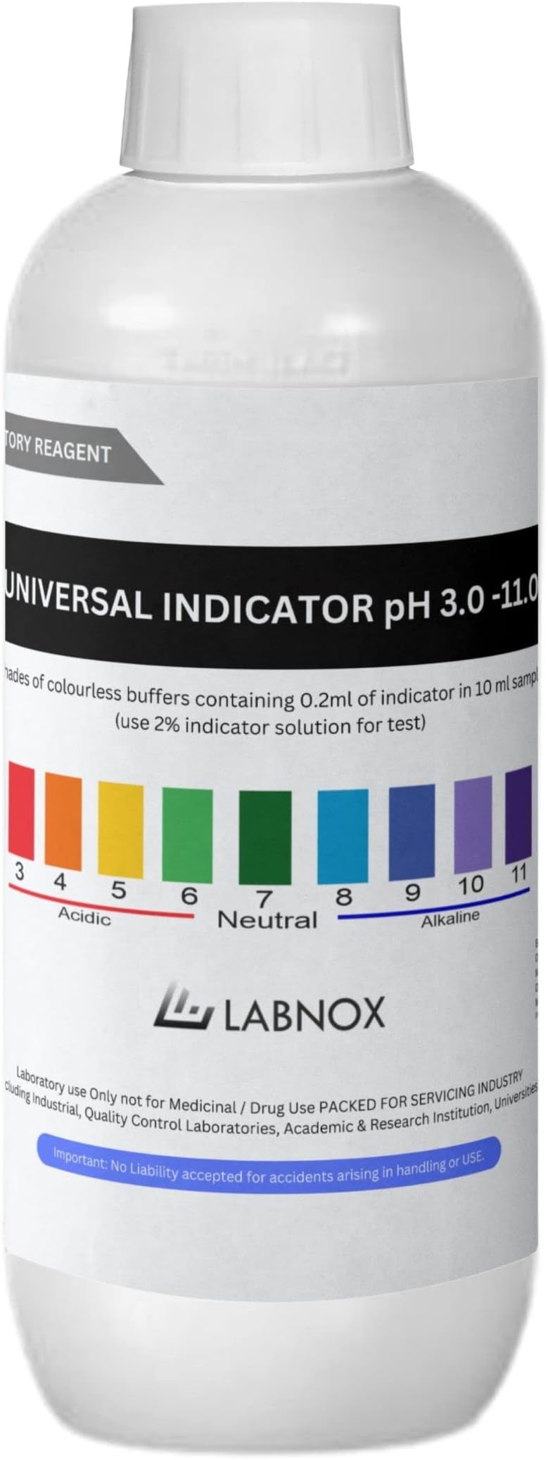 Universal indicator solution pH 3.0-11.0 | pH testing solution 500 ml