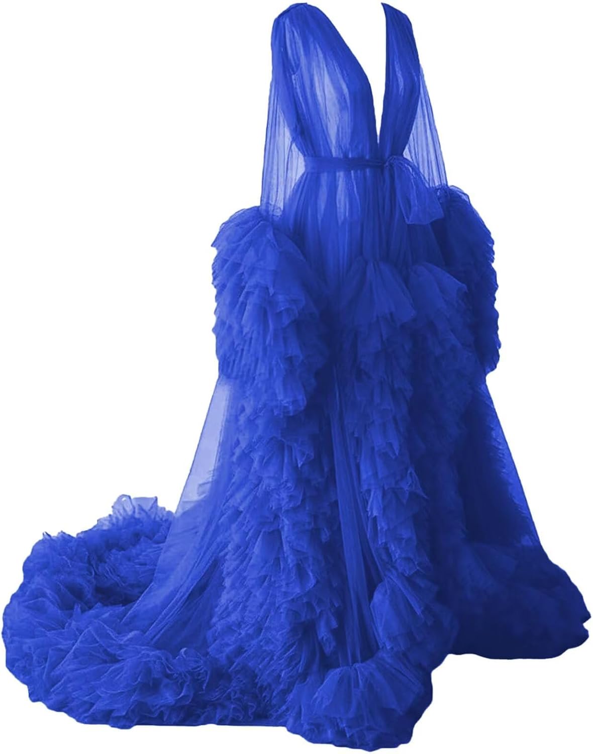 Yexinbridal Tulle Maternity Robe Photoshoot Dress Long Puffy Bridal Dressing Gown Illusion Lingerie Nightgown