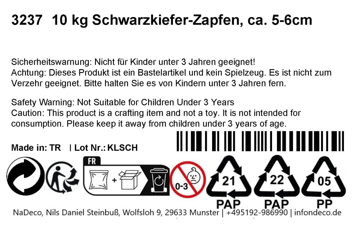 NaDeco 10 kg Schwarzkiefer Zapfen ca. 5-6cm Tannenzapfen Kiefernzapfen Pinus nigra Schwarzkiefern Zapfen Deko Zapfen Kieferzapfen