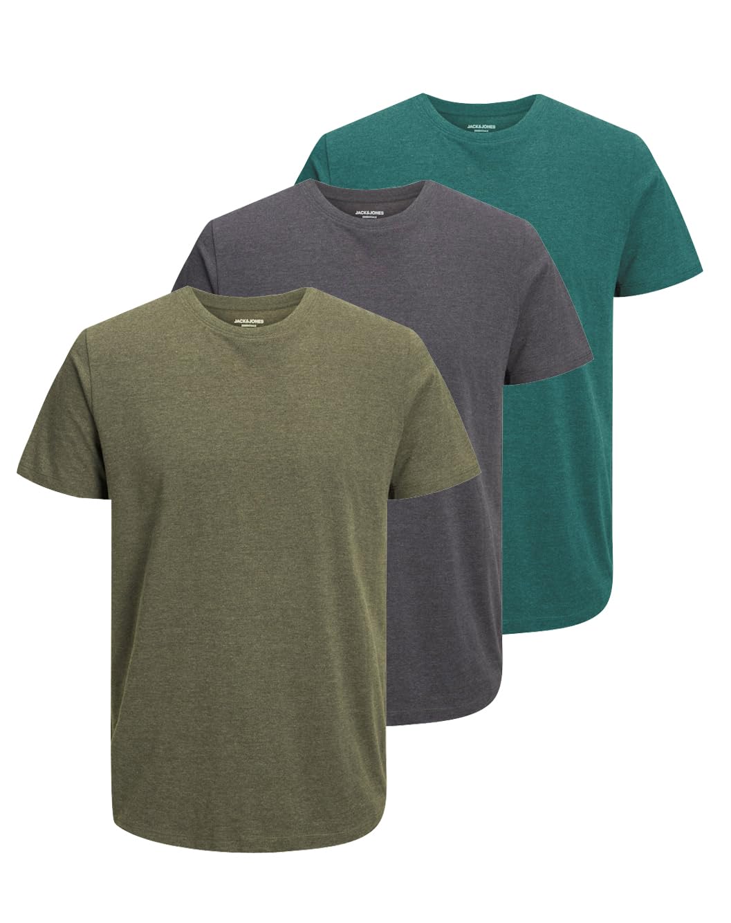 JACK & JONES Herren JJORGANIC Melange Tee SS ON, Dusty Olive/A W. Dusty Olive +, XXXL