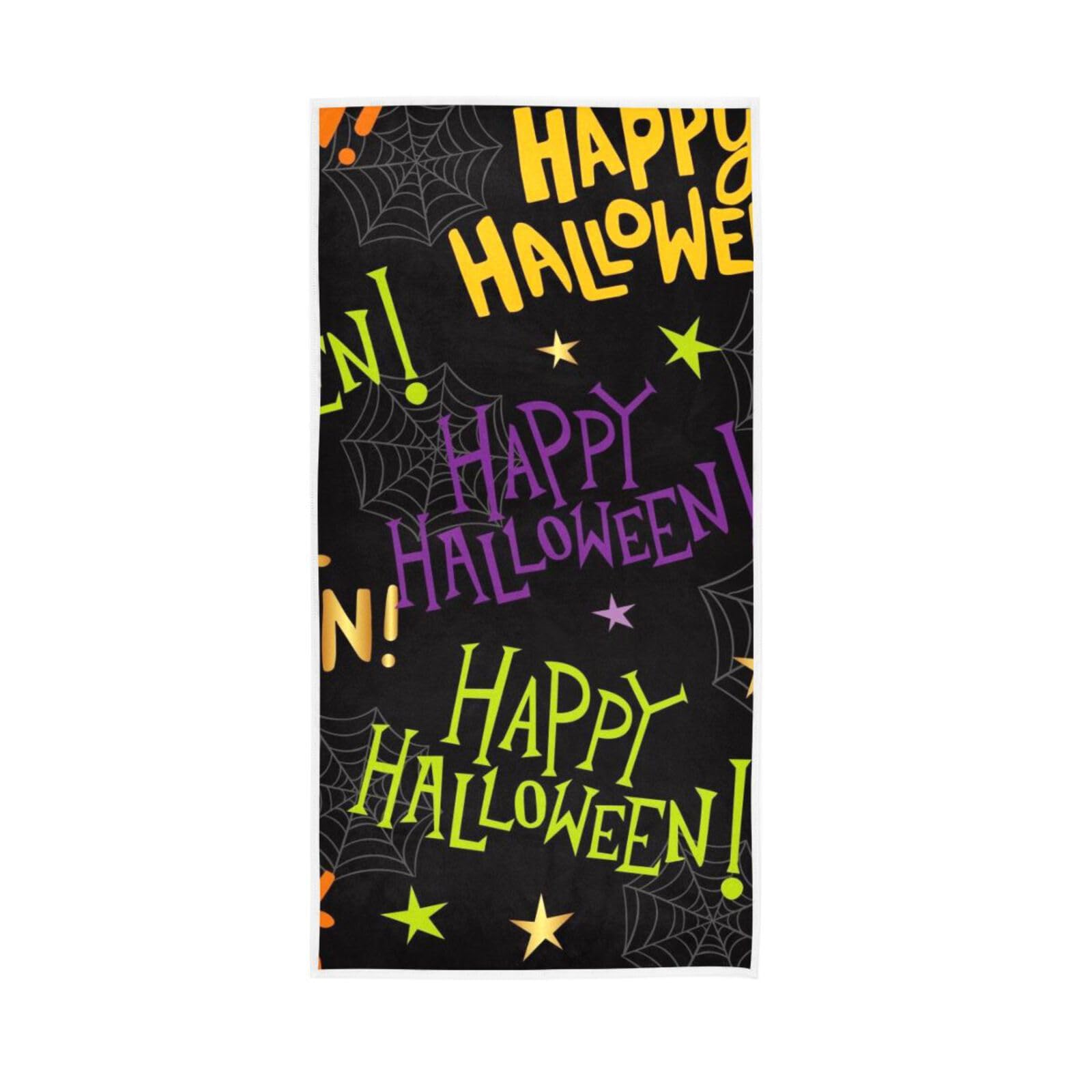 LSRCPD Colorful Happy Halloween Towels for Facials, 15 x 30 Inches Absorbent Hand Towel, Spa Towels for Bathroom Farmhouse Bathroom Hand Towel