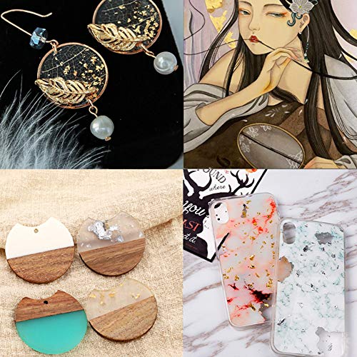 Blattgold Folien Flocken 3 Flaschen Vergoldungsflocken Imitierte Folienflocken Metallische Blatt Flocken für Nägel… – Bild 4