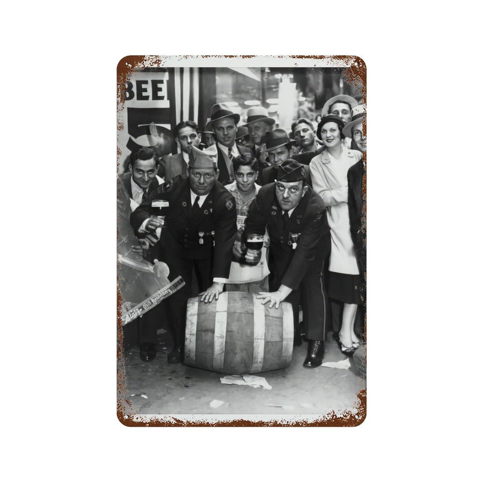 xiaoxiaoshen Prohibition Repeal Beer Keg, Speakeasy Decor Wall Decor Art Metal Tin Poster Modern Home Decor Art Home Bar Shop Decorations Vintage Sign 30x20cm