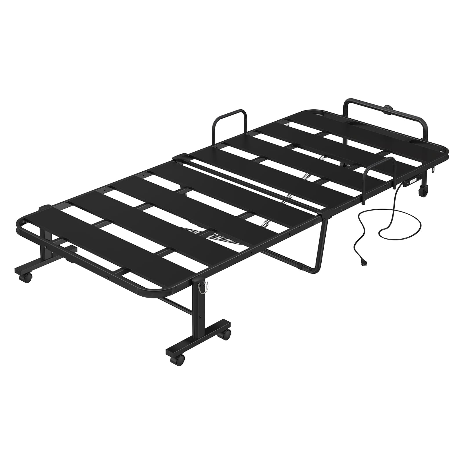 折りたたみベッド シングル ライト付きコンセント キャスター付き 通気性 Amazon｜LunarLight 折りたたみベッド シングル ベッドフレーム