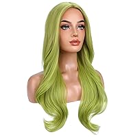 Vista 8 de Peluca larga rubia para niños y niñas, pelucas rubias claras largas onduladas para niños, pelucas sintéticas con parte media Negro