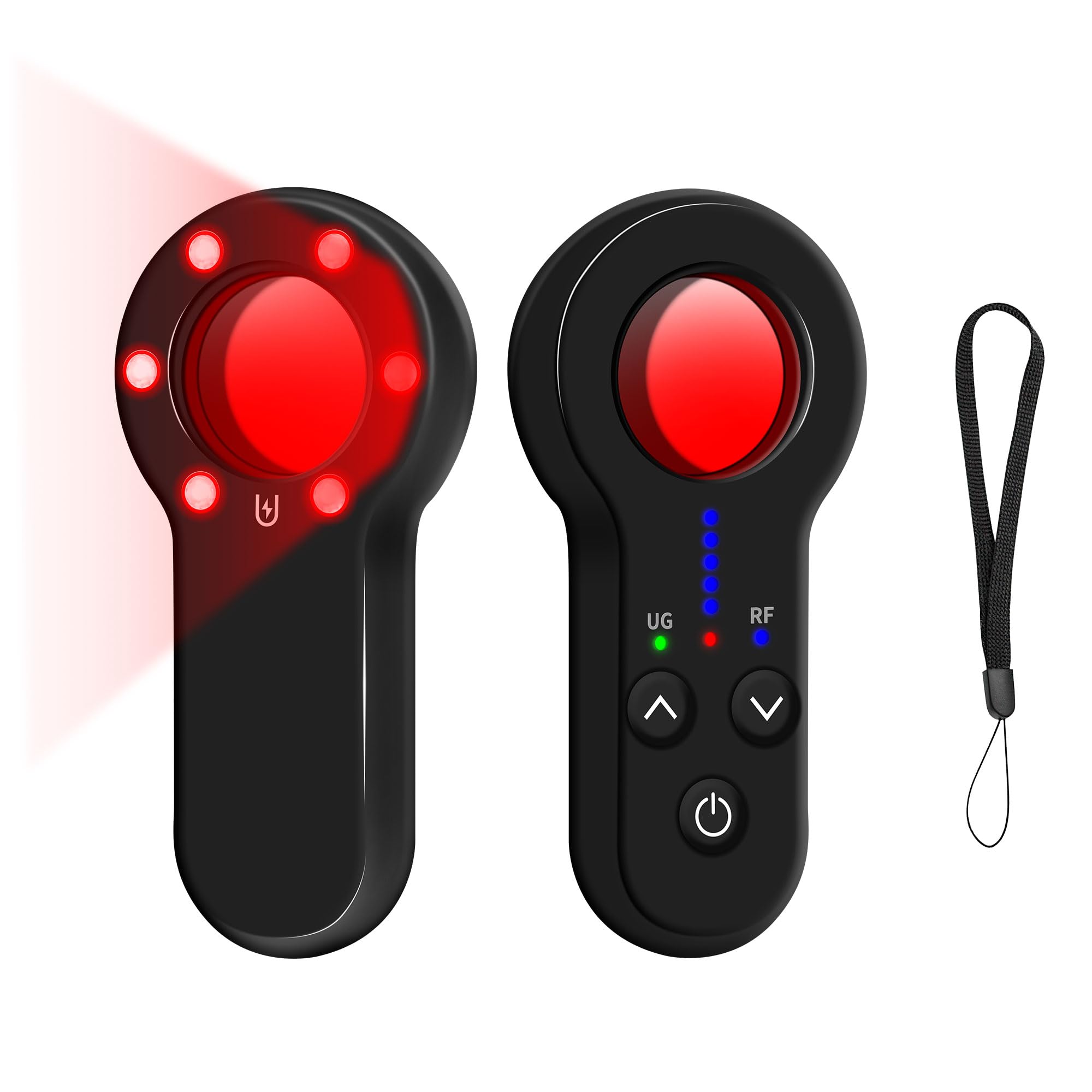 Détecteur de Caméra Cachée, Micro Espion Détecteur, Detecteur de Camera, 5 Niveaux de Sensibilité, Détecteur d'Écoute Anti-espionnage pour Hôtel, Maison, Voiture, Bureau, Voyage