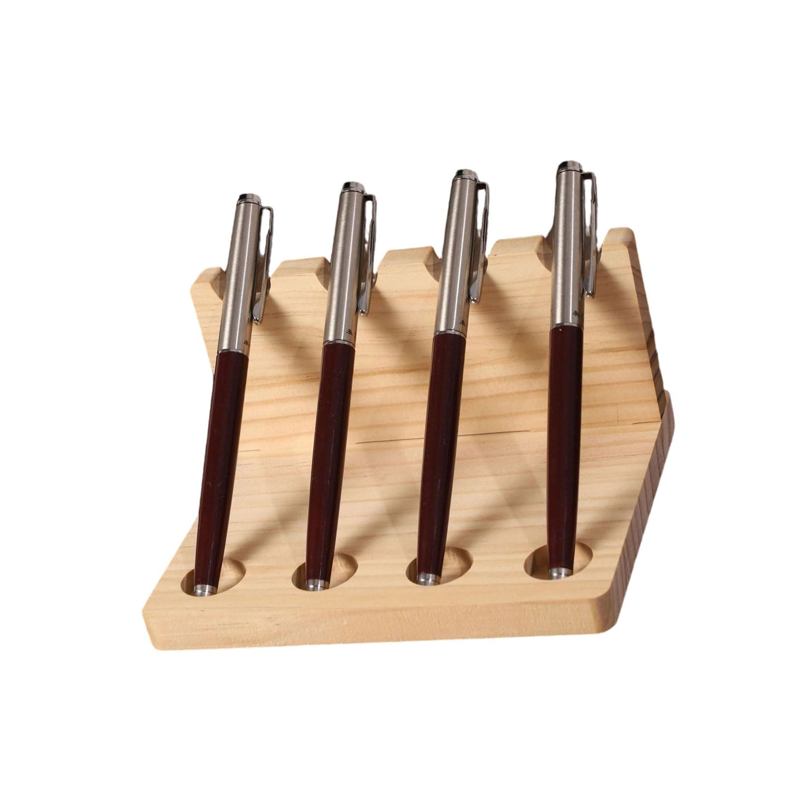 Wooden Desk Organizers with Stable Base Design for Secure Pen Storage in Busy Offices Wooden Pen Holders