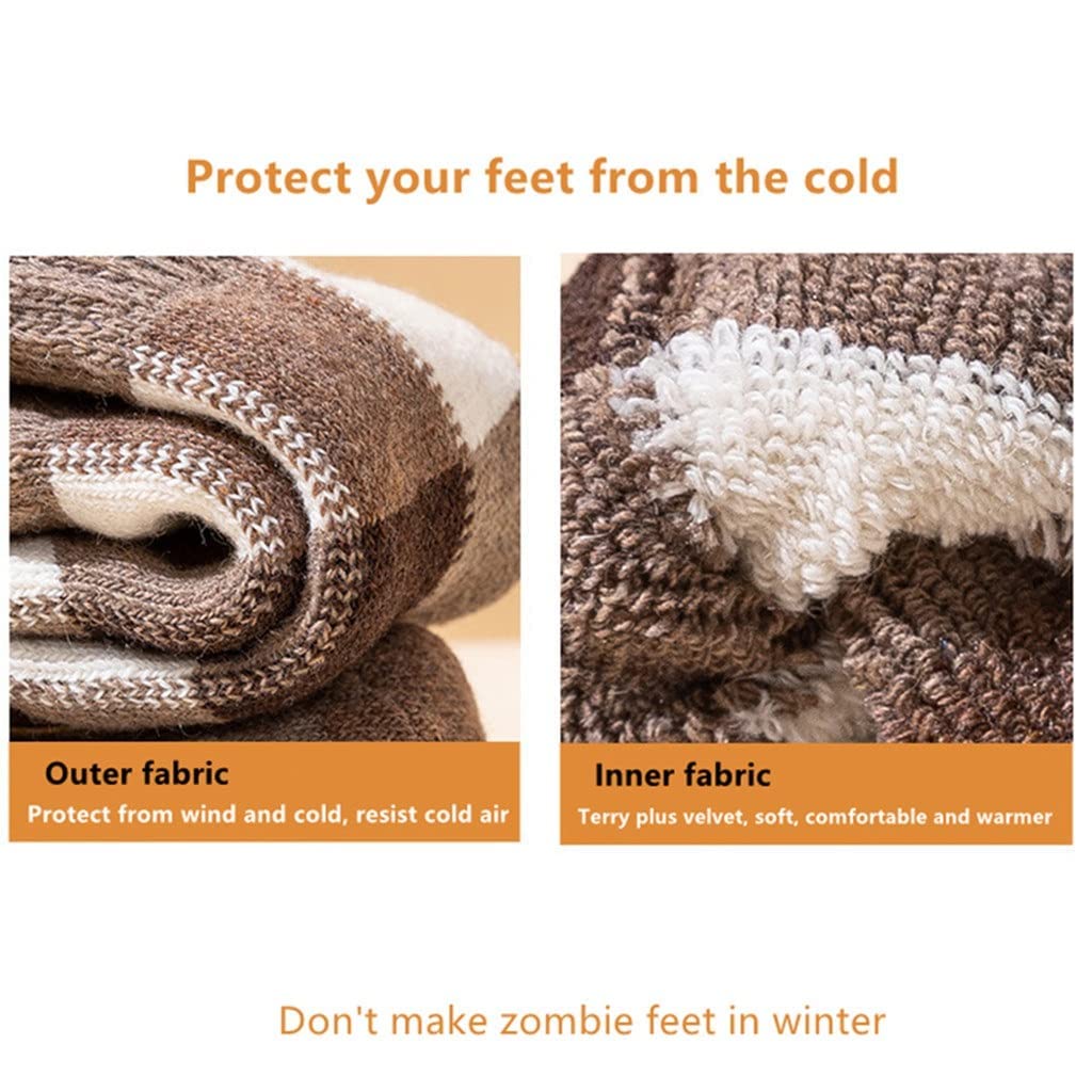 Hombre de Invierno térmico de Lana Calcetines Super más Gruesos Calcetines Calientes de los Hombres a Cuadros británicos contra el calcetín Masculino frío (Color: un tamaño: un tamaño)