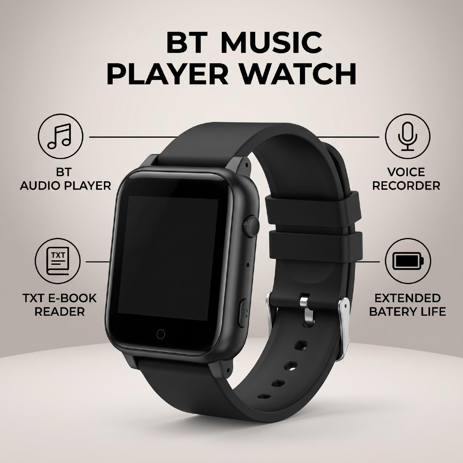 Montre Bluetooth avec Lecteur Musique, 8GB, pour Sport