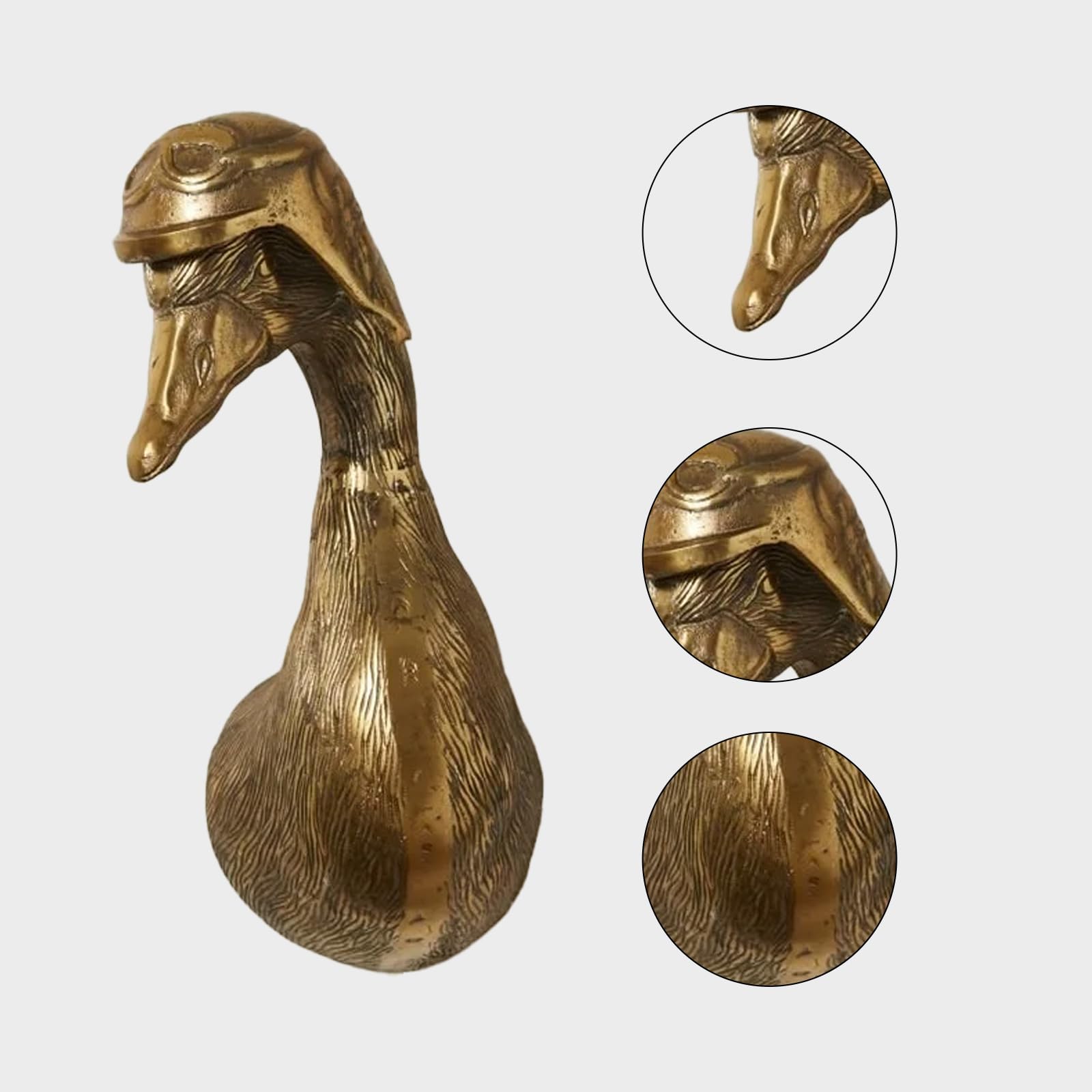 Gresonic 3D Head Wall Mount Animal Heads for Art Hanging Sculptures Small Metal Wall Resin Art Decor Ornament Waterproof Bronzed Resin Decorations for Home (Duck Head) - Image 4
