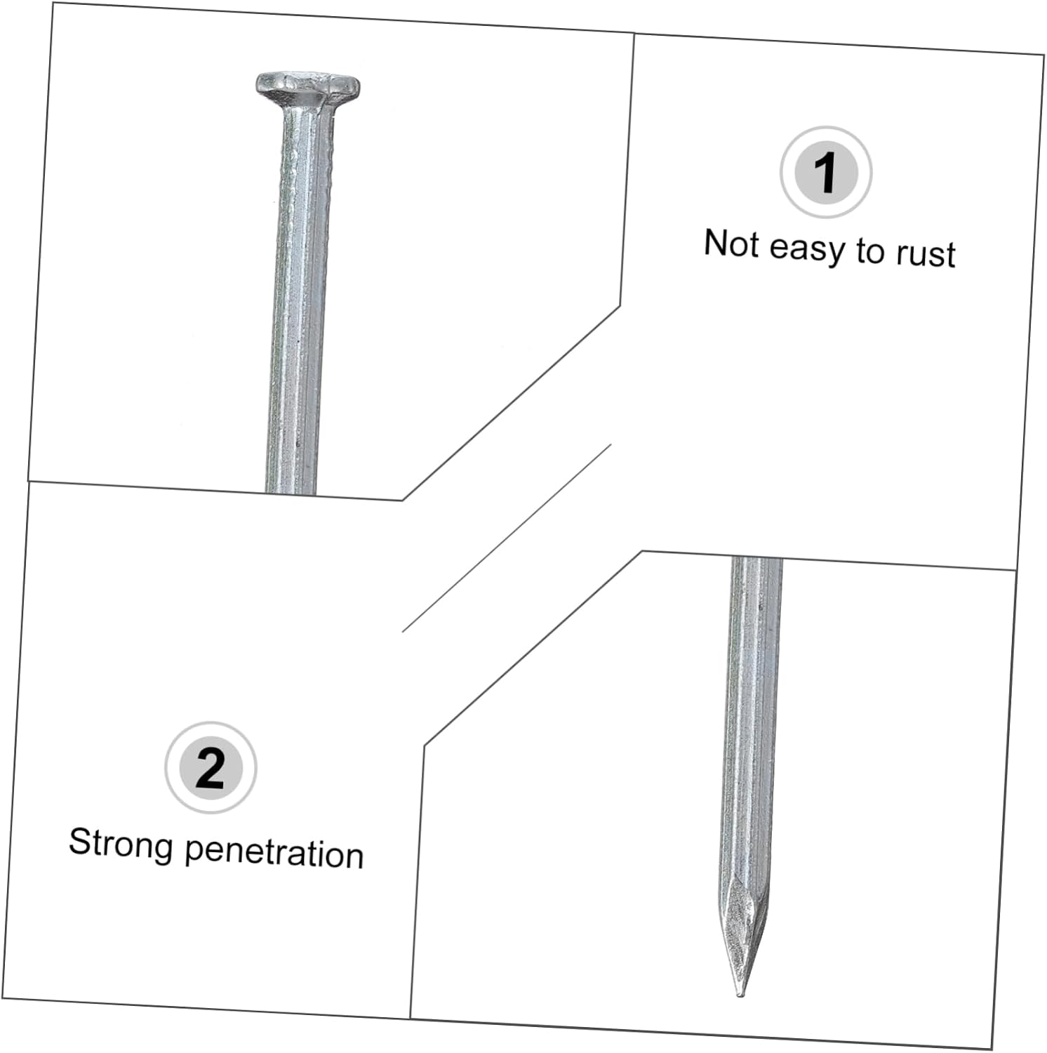 Alipis 515Pcs Galvanized Steel Nail Nails for Wall and Fastening Includes Strong for Home and Work Projects