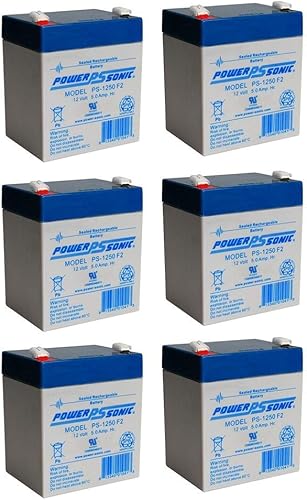 Power Sonic Batería de respaldo para UPS de 12 V 5 Ah reemplaza a Amstron AP-1250F2, AP-1250 F2-6 Pack